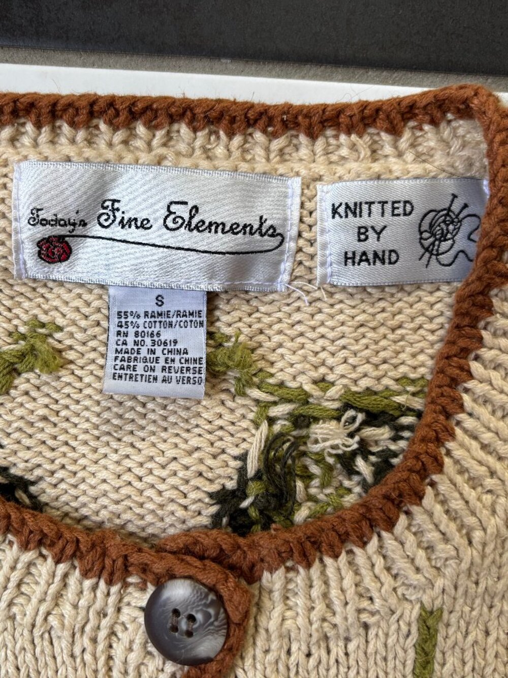 Vintage Today's Fine Elements elephant cardigan - Picture 2 of 5